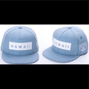 Hawaii Leather Stamp Canvas SnapBack Cap